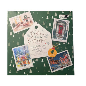 The Festive Jigsaw Collection 4 in 1 Box Vintage Christmas Puzzles - 1000 pc